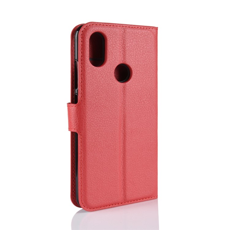 Portacellulare In Pelle Color Litchi Per Xiaomi Redmi S2 - Rosso-6