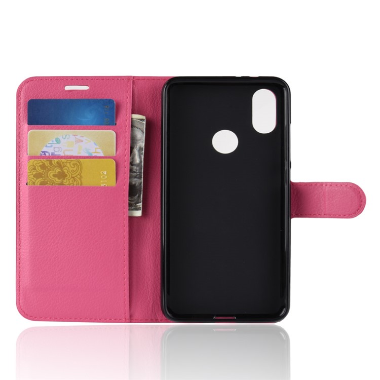 Litchi Skin Wallet Leather Protection Case for Xiaomi Redmi S2 / Y2 - Rose-3