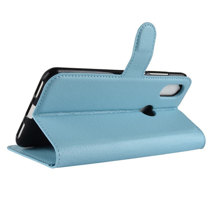 Litchi Skin Leather Stand Case with Card Slots for Xiaomi Redmi S2 / Y2 - Baby Blue-5