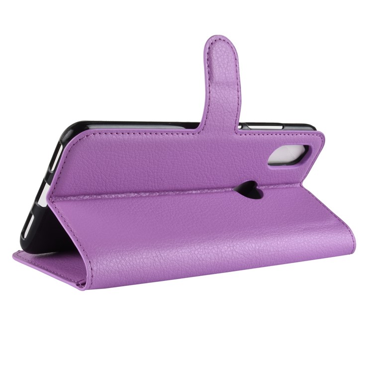 Litchi Skin Leather Stand Cover with Card Slots for Xiaomi Redmi S2 / Y2 - Purple-5