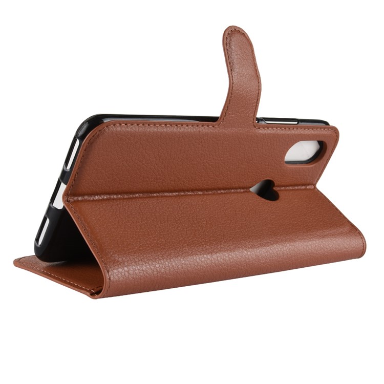 Litchi Skin Wallet Leather Mobile Phone Case for Xiaomi Redmi S2 / Y2 - Brown-5