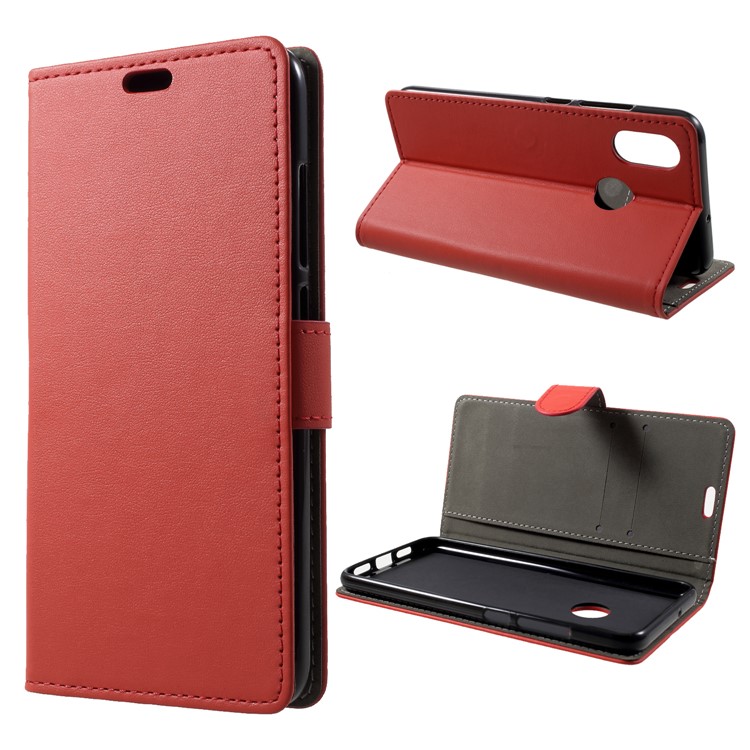 Wallet Leather Stand Phone Case for Xiaomi Mi 8 (6.21-inch) - Red-1