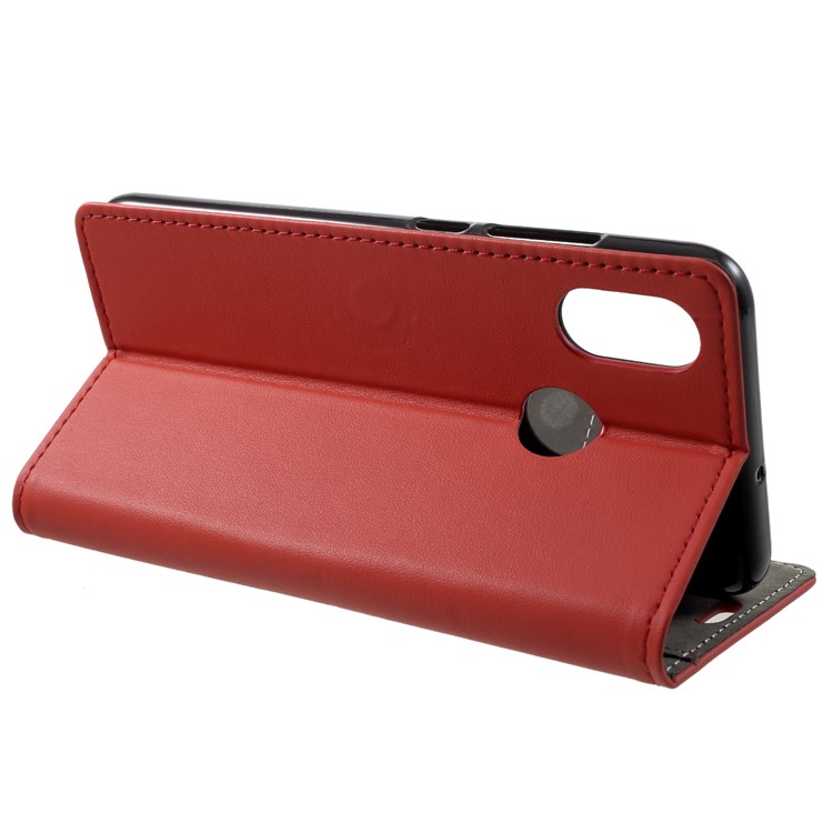Wallet Leather Stand Phone Case for Xiaomi Mi 8 (6.21-inch) - Red-4