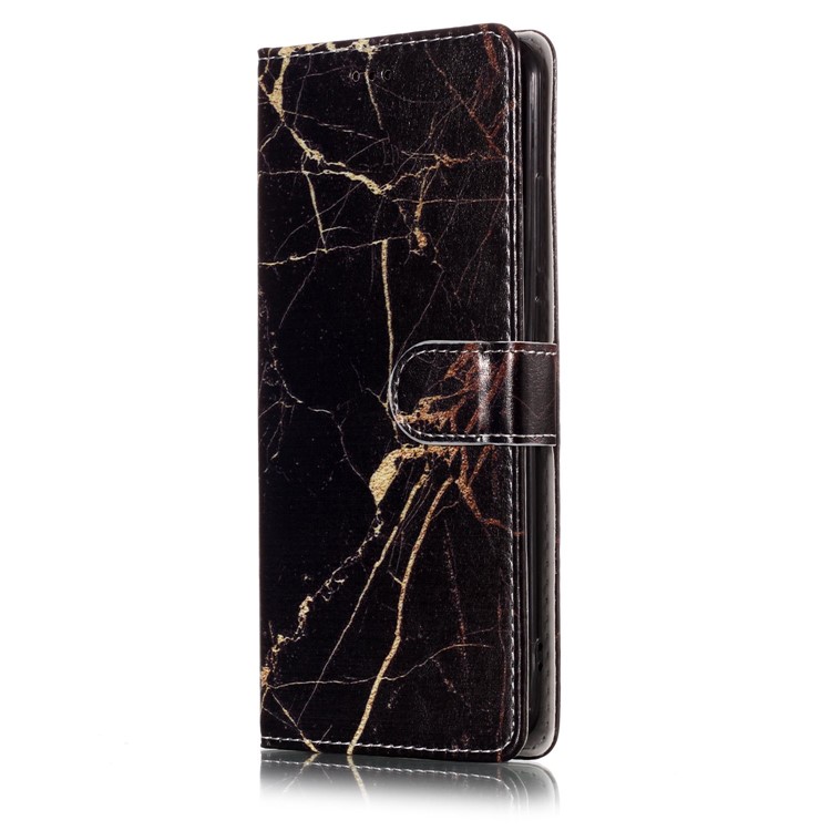 Pattern Printing Wallet Stand Leather Flip Cover for Xiaomi Redmi Note 5 Pro (Dual Camera) / Redmi Note 5 (China) - Black Marble-13