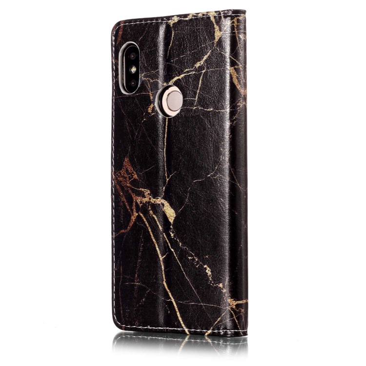 Pattern Printing Wallet Stand Leather Flip Cover for Xiaomi Redmi Note 5 Pro (Dual Camera) / Redmi Note 5 (China) - Black Marble-16