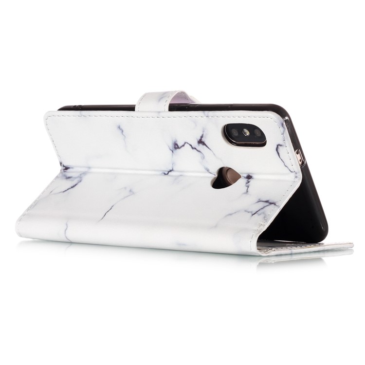 Pattern Printing Wallet Stand Leather Case Shell for Xiaomi Redmi Note 5 Pro (Dual Camera) / Redmi Note 5 (China) - White Marble-4