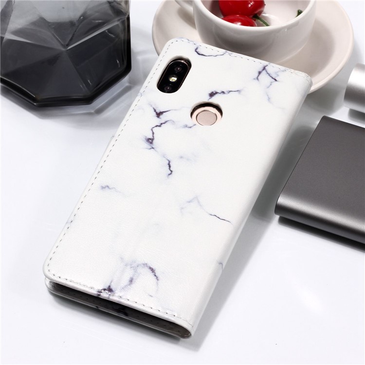 Pattern Printing Wallet Stand Leather Case Shell for Xiaomi Redmi Note 5 Pro (Dual Camera) / Redmi Note 5 (China) - White Marble-10