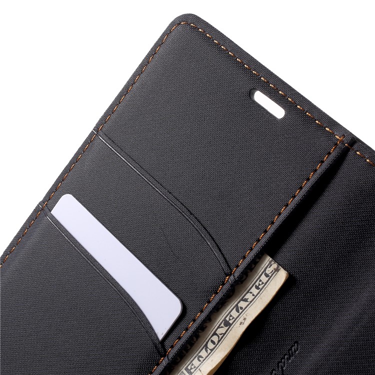 ROAR KOREA Twill Leather Wallet Stand Case for Xiaomi Redmi Note 5 (12MP Rear Camera) / Redmi 5 Plus (China) - Black-6