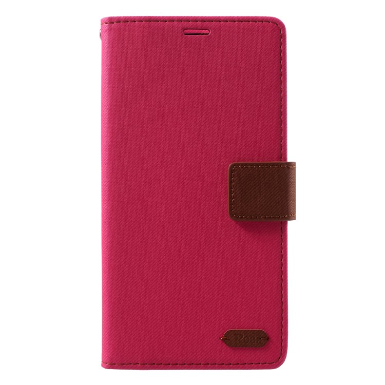 ROAR Twill Leather Wallet Stand Cover for Xiaomi Redmi Note 5 (12MP Rear Camera) / Redmi 5 Plus (China) - Rose-1