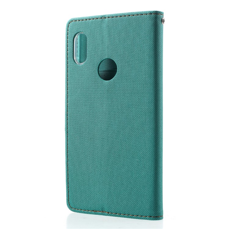 ROAR Twill Leather Wallet Stand Casing for Xiaomi Redmi Note 5 (12MP Rear Camera) / Redmi 5 Plus (China) - Green-2