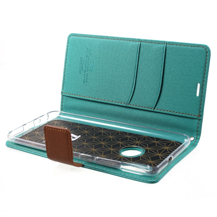 ROAR Twill Leather Wallet Stand Casing for Xiaomi Redmi Note 5 (12MP Rear Camera) / Redmi 5 Plus (China) - Green-5