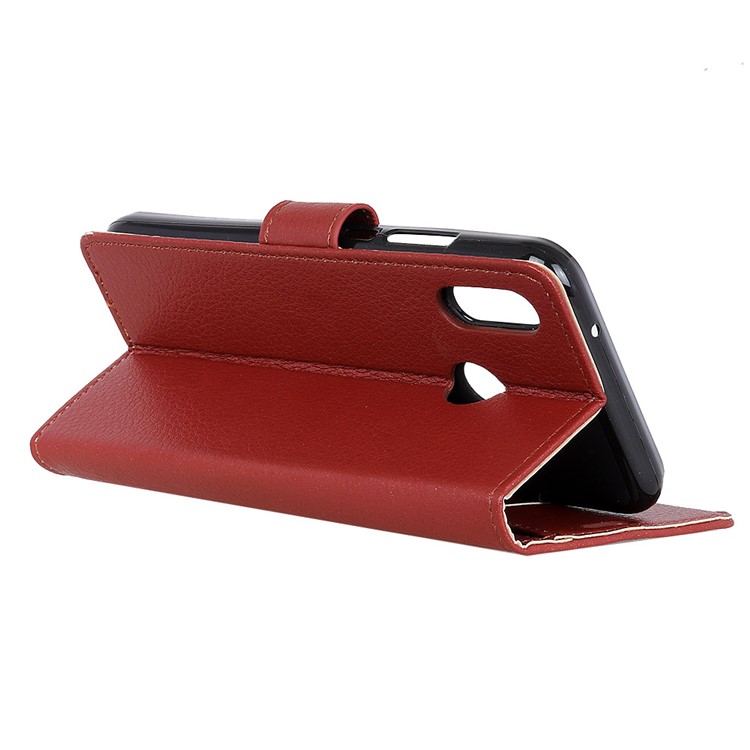 Litchi Skin Magnetic Leather Stand Cover for Xiaomi Mi Mix 2s - Brown-5