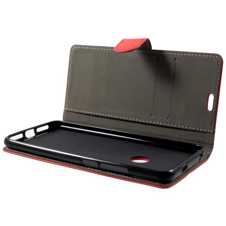 Folio PU Leather Wallet Stand Case with Card Holders for Xiaomi Redmi S2 - Red-5