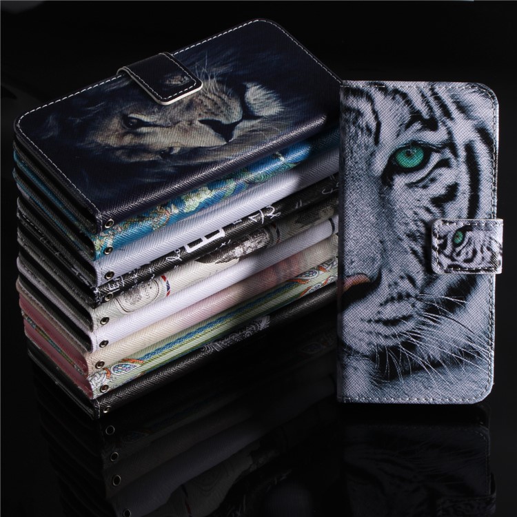 Pattern Printing Wallet Leather Case with Stand for Xiaomi Mi A2 / Mi 6X - Tiger-10