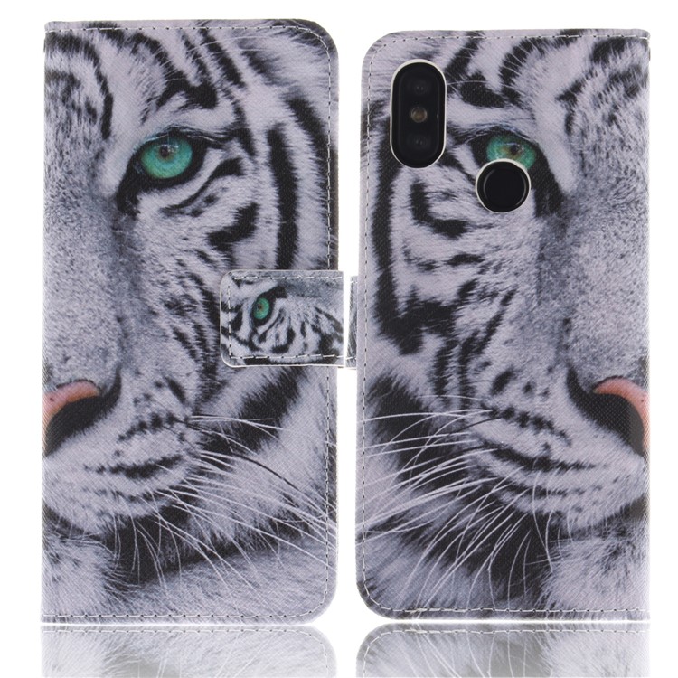Pattern Printing Wallet Leather Case with Stand for Xiaomi Mi A2 / Mi 6X - Tiger-2