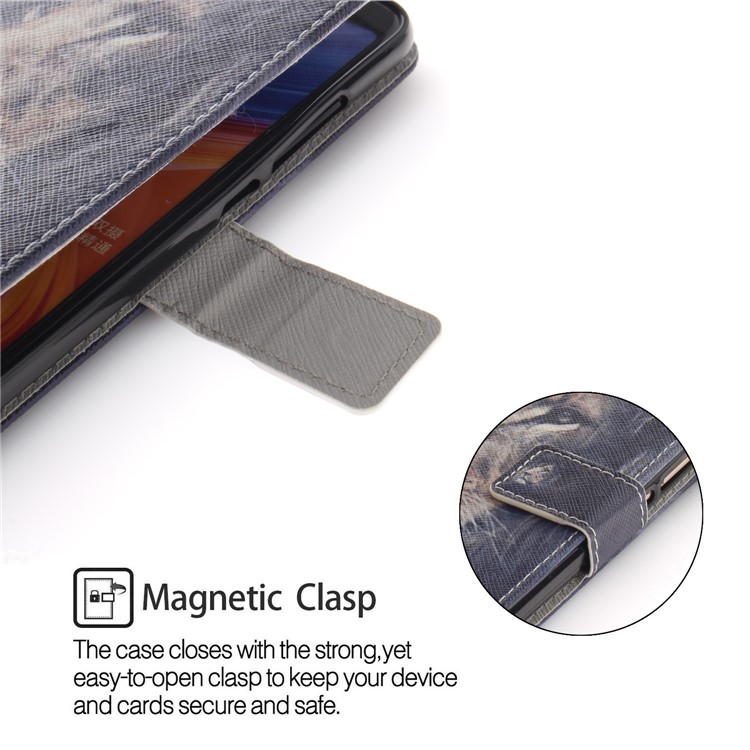 Pattern Printing Wallet Leather Cover Shell with Stand for Xiaomi Mi A2 / Mi 6X - Lion-6