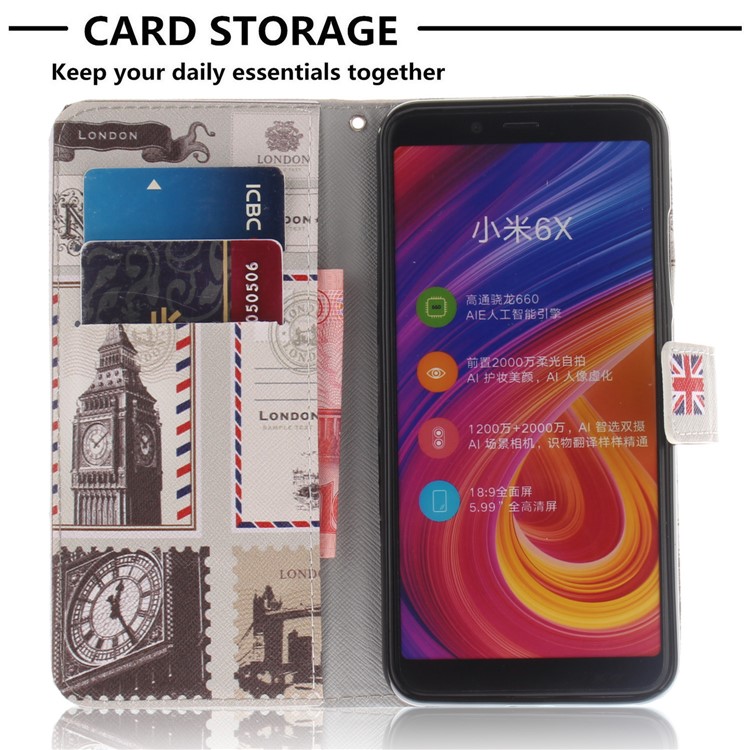 Pattern Printing Wallet Leather Flip Phone Case with Stand for Xiaomi Mi A2 / Mi 6X - UK Flag-7