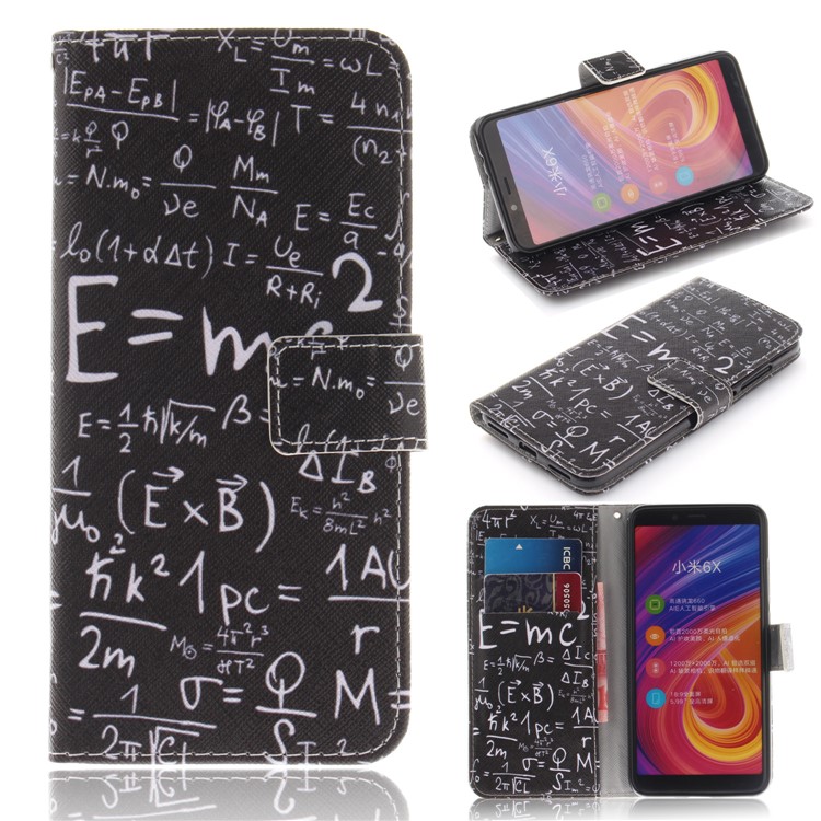 Pattern Printing Wallet Stand Leather Mobile Casing for Xiaomi Mi A2 / Mi 6X - Formula-1