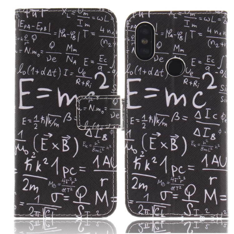 Pattern Printing Wallet Stand Leather Mobile Casing for Xiaomi Mi A2 / Mi 6X - Formula-2