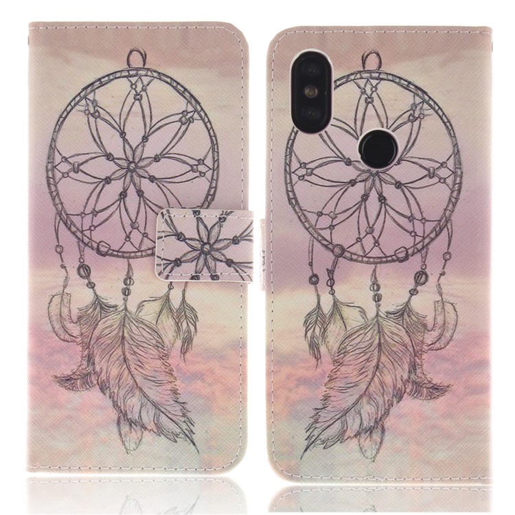 Pattern Printing Wallet Leather Cellphone Case Cover with Stand for Xiaomi Mi A2 / Mi 6X - Dream Catcher-2
