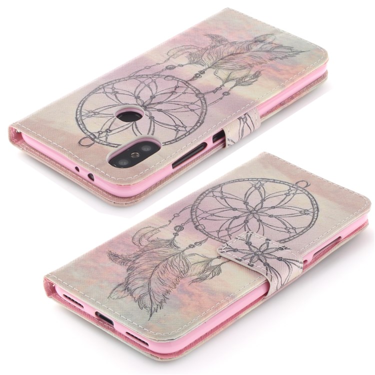 Pattern Printing Wallet Leather Cellphone Case Cover with Stand for Xiaomi Mi A2 / Mi 6X - Dream Catcher-4
