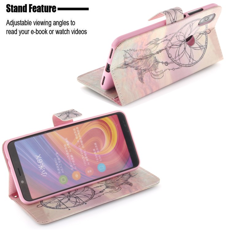Pattern Printing Wallet Leather Cellphone Case Cover with Stand for Xiaomi Mi A2 / Mi 6X - Dream Catcher-5