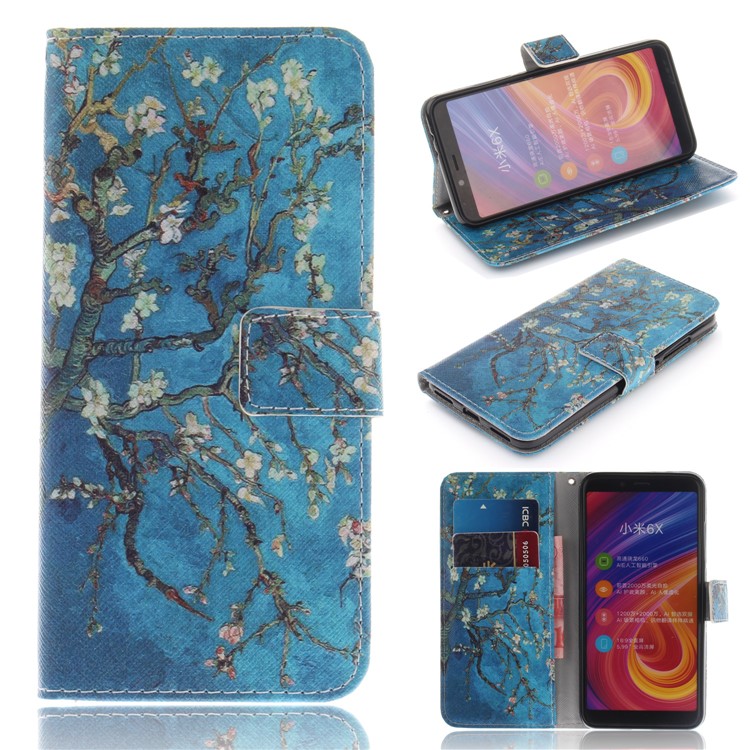 Pattern Printing Wallet Leather Mobile Phone Casing with Stand for Xiaomi Mi A2 / Mi 6X - Wintersweet-1