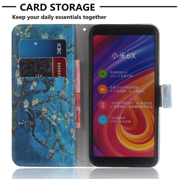 Pattern Printing Wallet Leather Mobile Phone Casing with Stand for Xiaomi Mi A2 / Mi 6X - Wintersweet-7