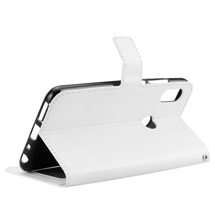 Crazy Horse Texture Wallet Stand Leather Phone Cover for Xiaomi Mi 8 (6.21-inch) - White-5