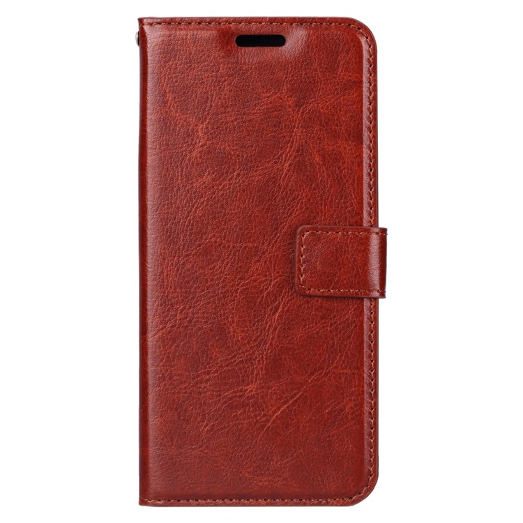 Crazy Horse Texture Wallet Stand Leather Phone Cover Casing for Xiaomi Mi 8 (6.21-inch) - Brown-2