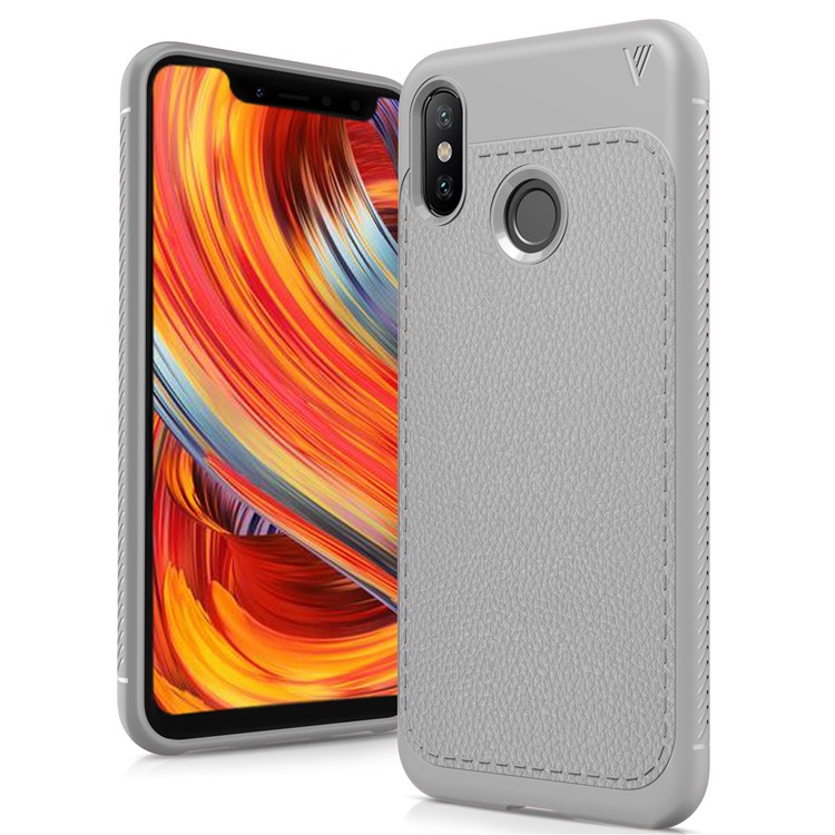 IVSO Gentry Series Litchi Texture Leather Coated TPU Cover for Xiaomi Mi 8 (6.21-inch) - Grey-1