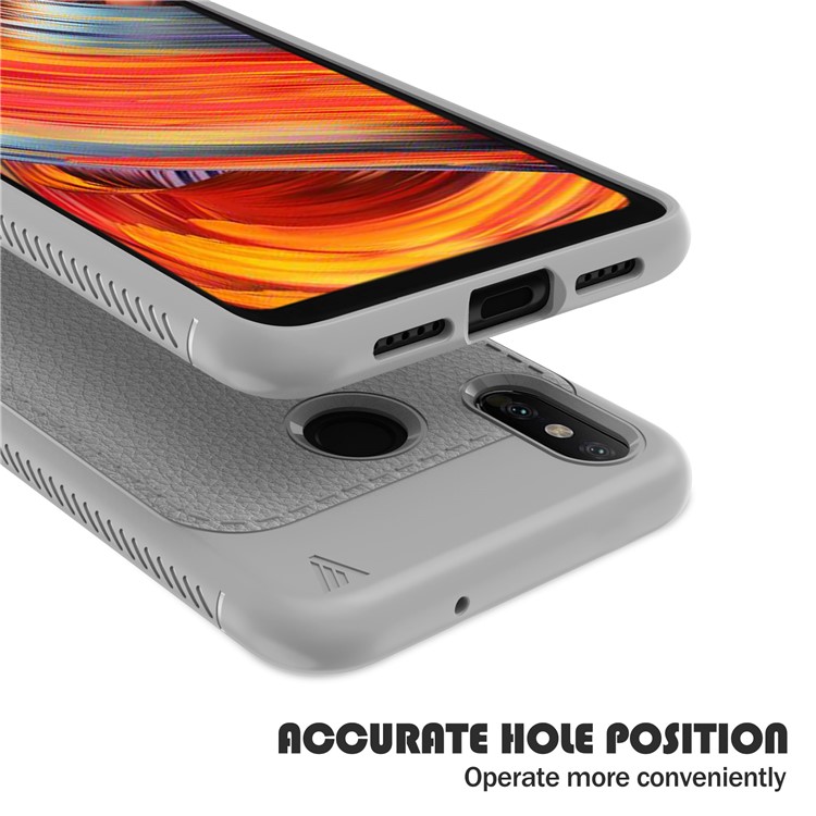 IVSO Gentry Series Litchi Texture Leather Coated TPU Cover for Xiaomi Mi 8 (6.21-inch) - Grey-4