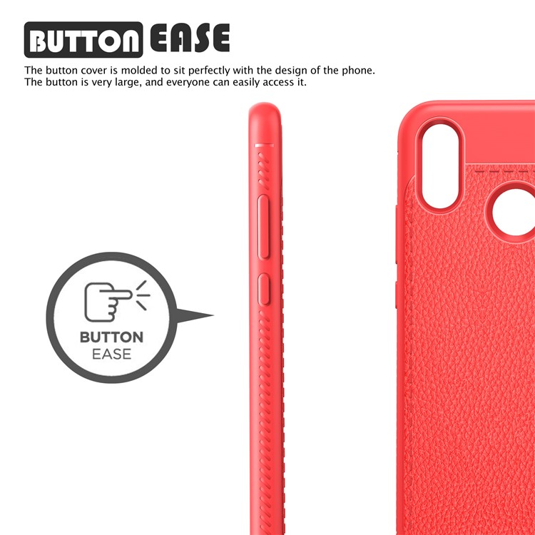 IVSO Gentry Series Litchi Texture Leather Coated TPU Shell for Xiaomi Mi 8 (6.21-inch) - Red-2