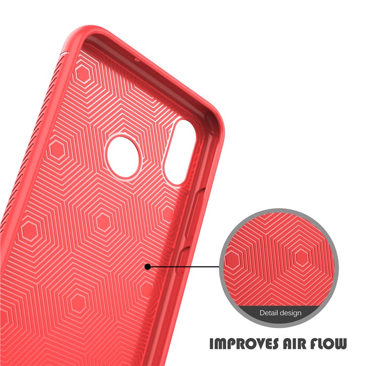 IVSO Gentry Series Litchi Texture Leather Coated TPU Shell for Xiaomi Mi 8 (6.21-inch) - Red-5