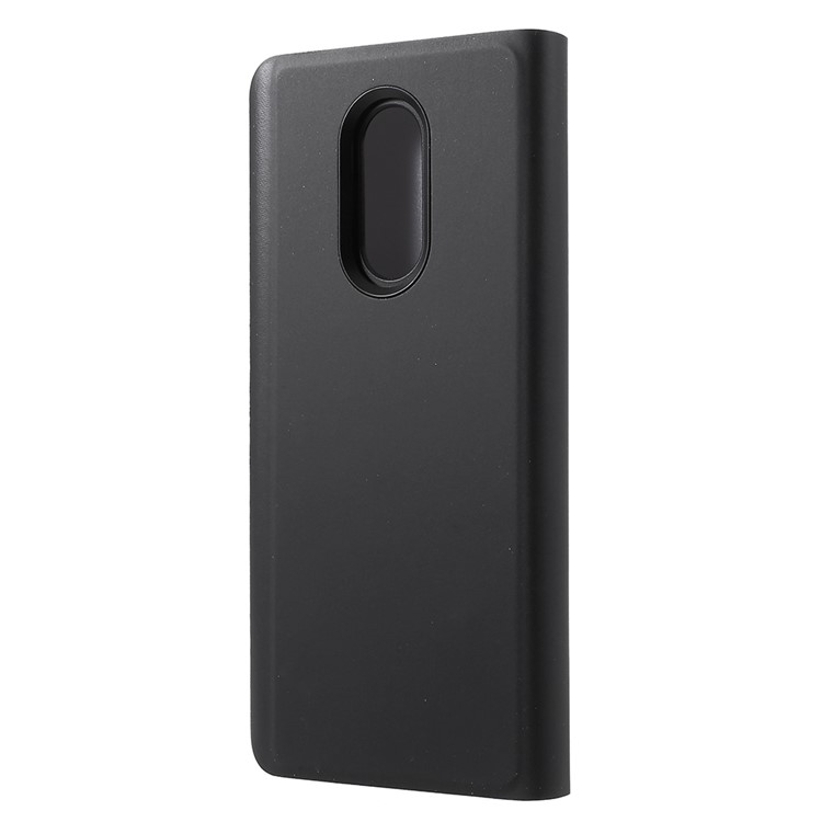 View Window Plated Mirror Surface Leather Phone Case with Stand for Xiaomi Redmi 5 - Black-3