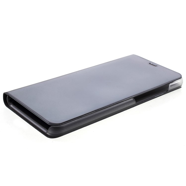 View Window Plated Mirror Surface Leather Phone Case with Stand for Xiaomi Redmi 5 - Black-4