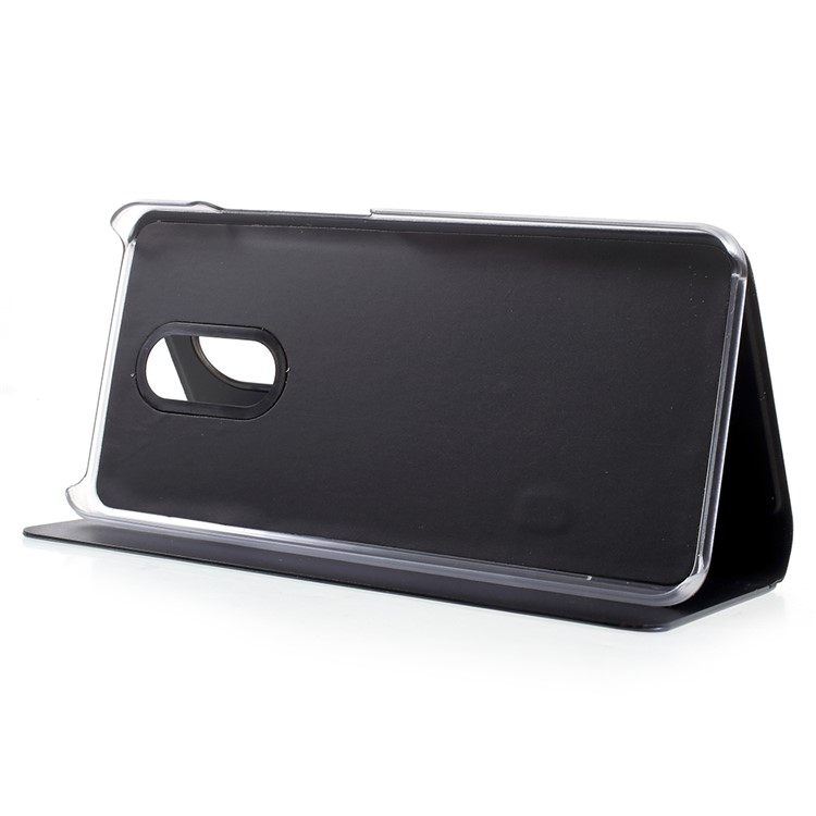 View Window Plated Mirror Surface Leather Phone Case with Stand for Xiaomi Redmi 5 - Black-6