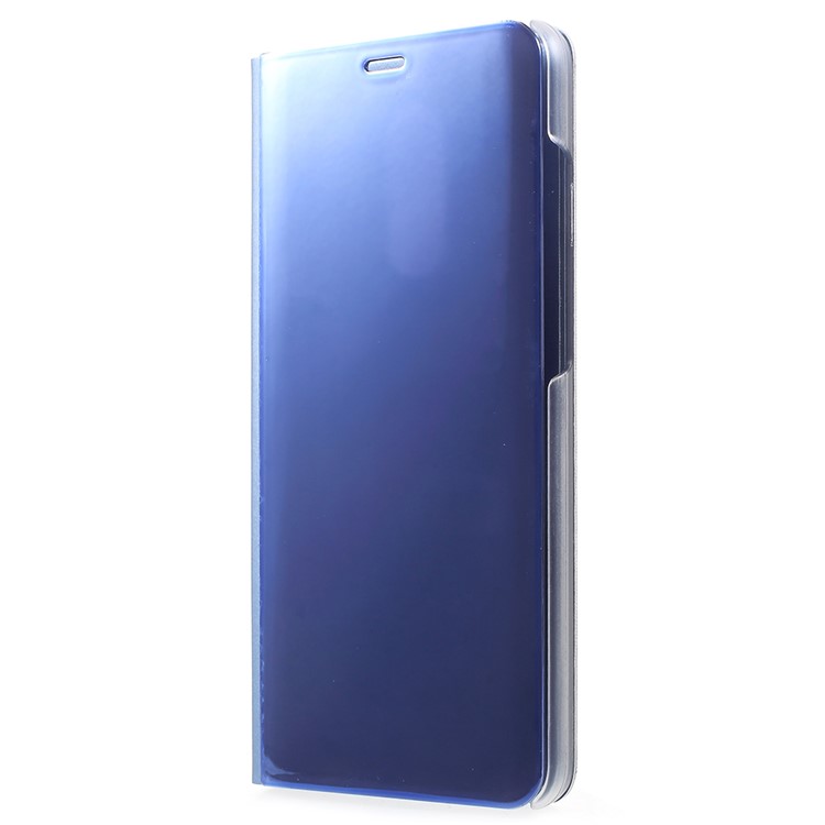 View Window Plated Mirror Surface Leather Phone Accessory Shell with Stand for Xiaomi Redmi 5 - Blue-2