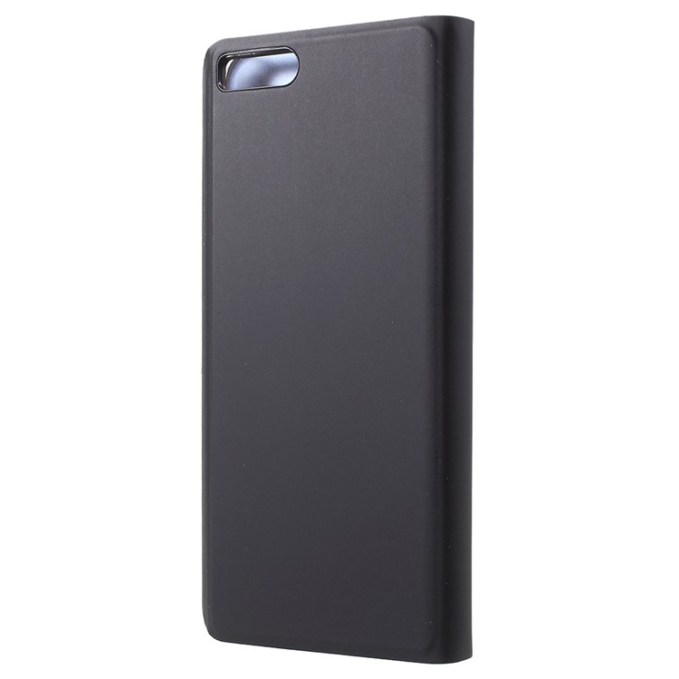 View Window Plated Mirror Surface Leather Phone Case with Stand for Xiaomi Mi Note 3 - Black-3