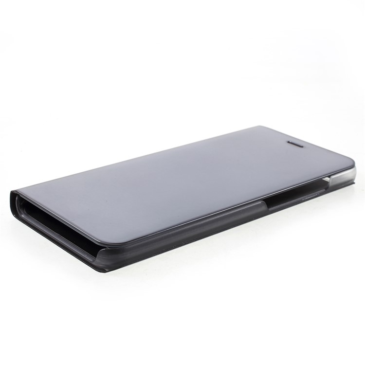View Window Plated Mirror Surface Leather Phone Case with Stand for Xiaomi Mi Note 3 - Black-4