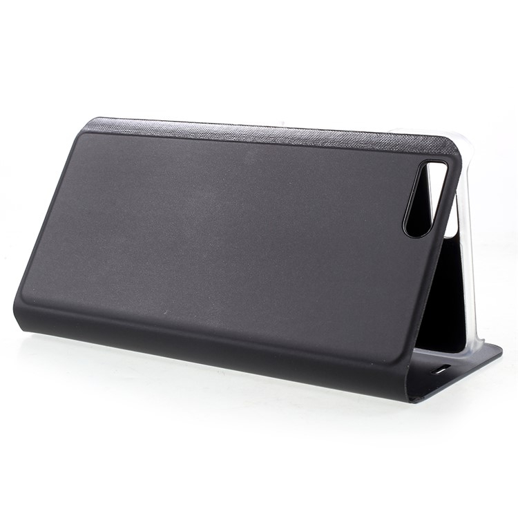 View Window Plated Mirror Surface Leather Phone Case with Stand for Xiaomi Mi Note 3 - Black-5