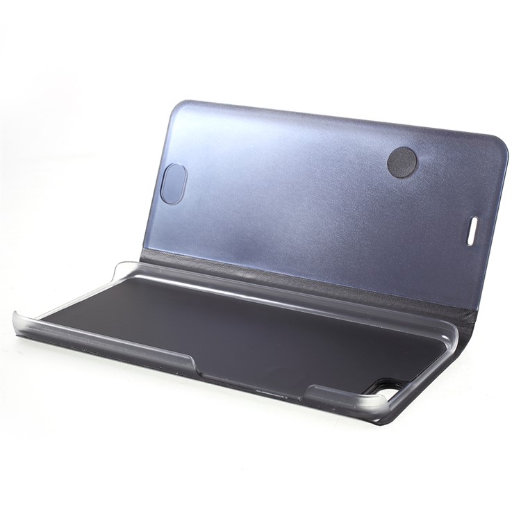 View Window Plated Mirror Surface Leather Phone Case with Stand for Xiaomi Mi Note 3 - Black-6