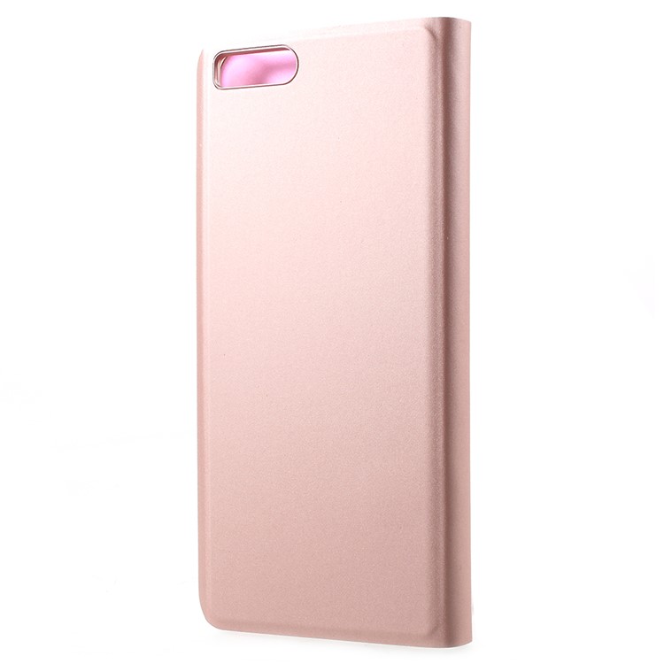 View Window Plated Mirror Surface Leather Phone Cover with Stand for Xiaomi Mi Note 3 - Rose Gold-3
