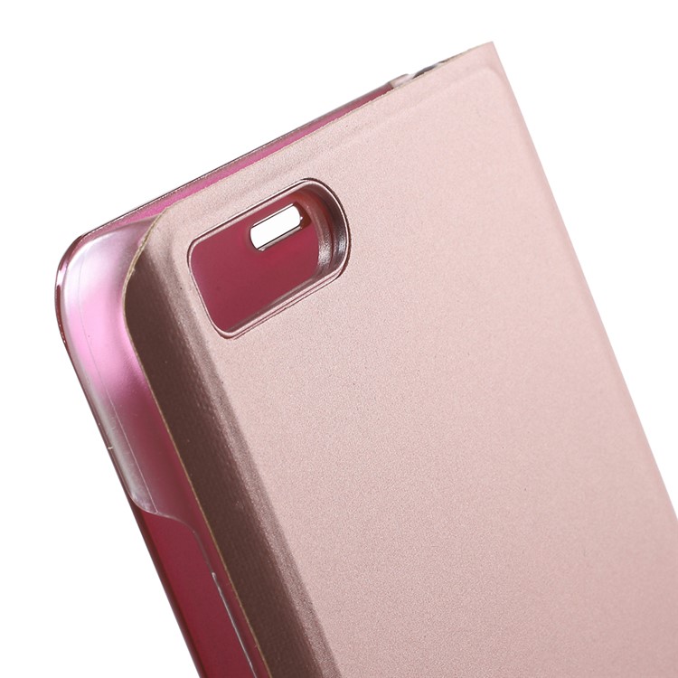 View Window Plated Mirror Surface Leather Phone Cover with Stand for Xiaomi Mi Note 3 - Rose Gold-5
