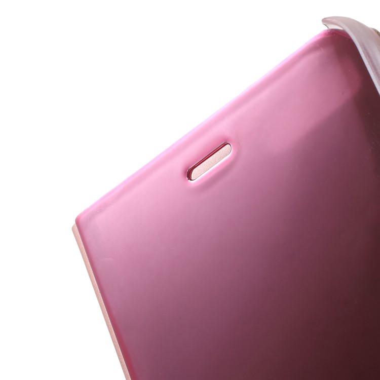 View Window Plated Mirror Surface Leather Phone Cover with Stand for Xiaomi Mi Note 3 - Rose Gold-6