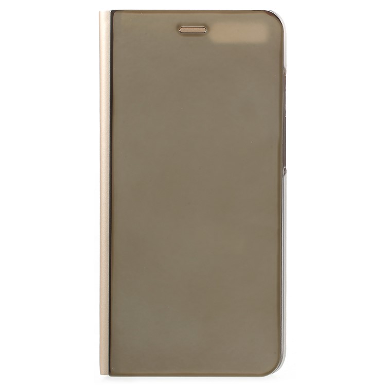 View Window Plated Mirror Surface Leather Phone Shell with Stand for Xiaomi Mi Note 3 - Gold-1