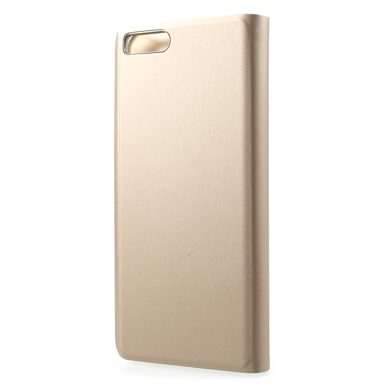 View Window Plated Mirror Surface Leather Phone Shell with Stand for Xiaomi Mi Note 3 - Gold-3