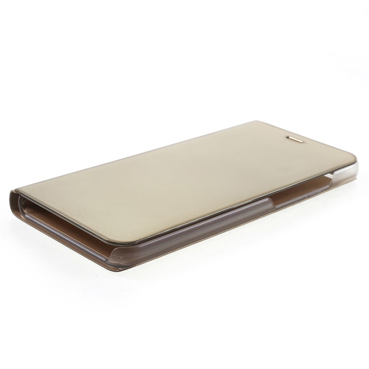 View Window Plated Mirror Surface Leather Phone Shell with Stand for Xiaomi Mi Note 3 - Gold-4