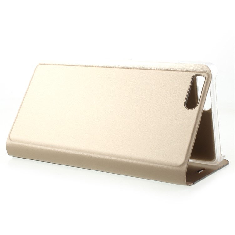 View Window Plated Mirror Surface Leather Phone Shell with Stand for Xiaomi Mi Note 3 - Gold-5