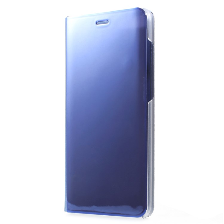 View Window Plated Mirror Surface Leather Phone Case Cover with Stand for Xiaomi Mi Note 3 - Blue-2